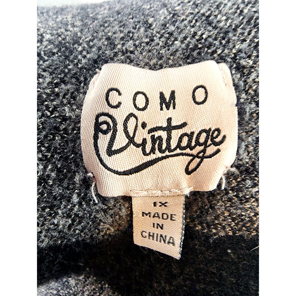 Como Vintage Multicolor Plaid Open Front Sleeveless Long Sweater Vest Size 1X - Picture 9 of 11